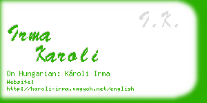 irma karoli business card