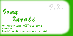 irma karoli business card